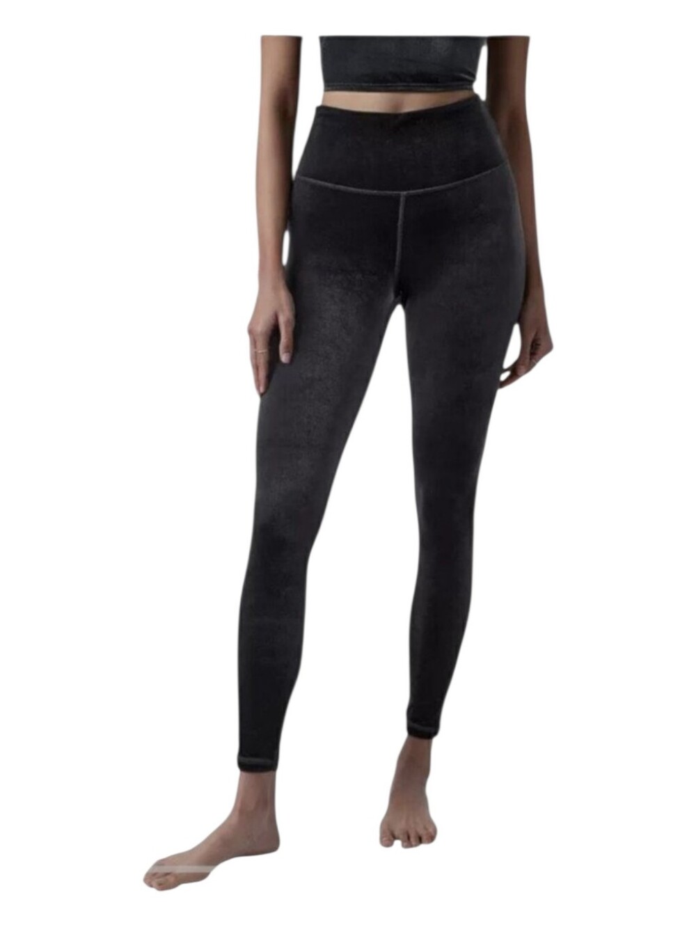 Athleta Womens Black Whimsigoth Elation Velvet Tight Leggings Medium
